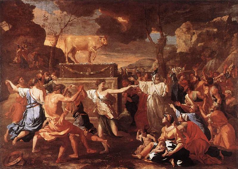 Nicolas Poussin Adoration of the Golden Calf France oil painting art